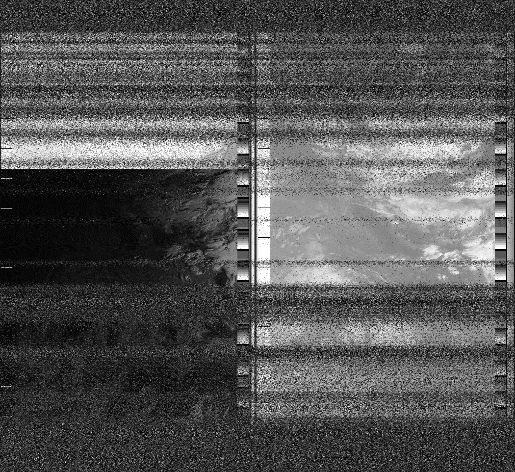 Pristine output with telemetry data withut cropping. Pristine images are
unenhanced, but normalised to produce images which represent,
as best as the software is able to, the original digital data. No attempt is made to temperature
normalise IR images. Disables gamma, sharpening, rotation, and other enhancements.