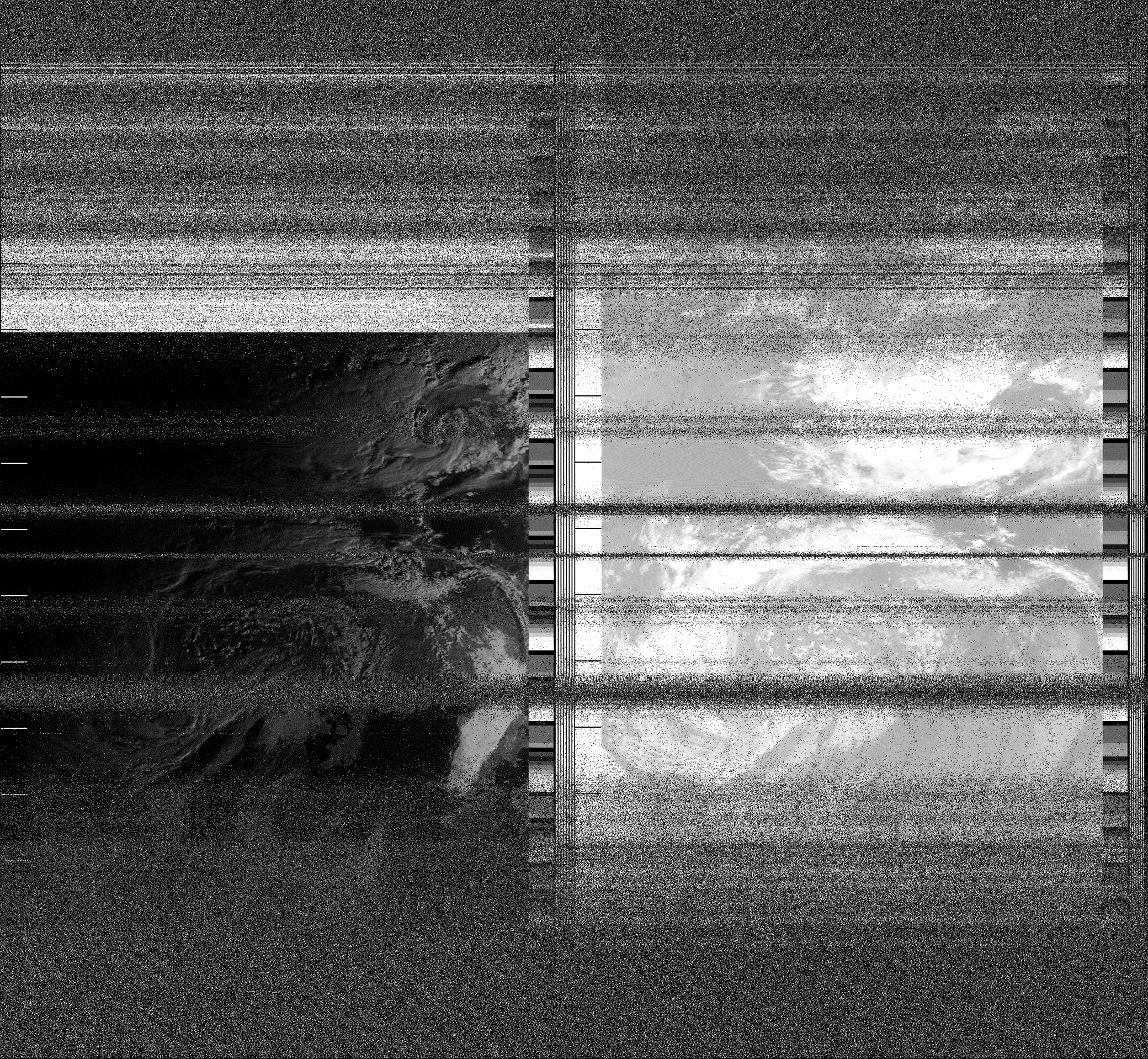 Pristine output with telemetry data withut cropping. Pristine images are
unenhanced, but normalised to produce images which represent,
as best as the software is able to, the original digital data. No attempt is made to temperature
normalise IR images. Disables gamma, sharpening, rotation, and other enhancements.
