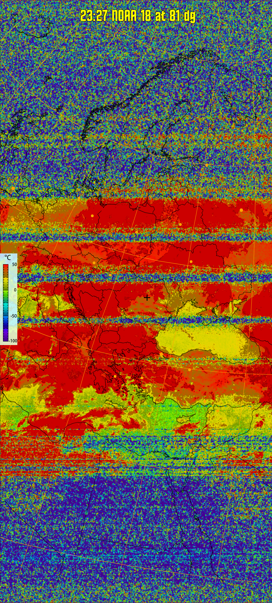 therm:
Produces a false colour image from NOAA APT images based on temperature.
Provides a good way of visualising cloud temperatures.