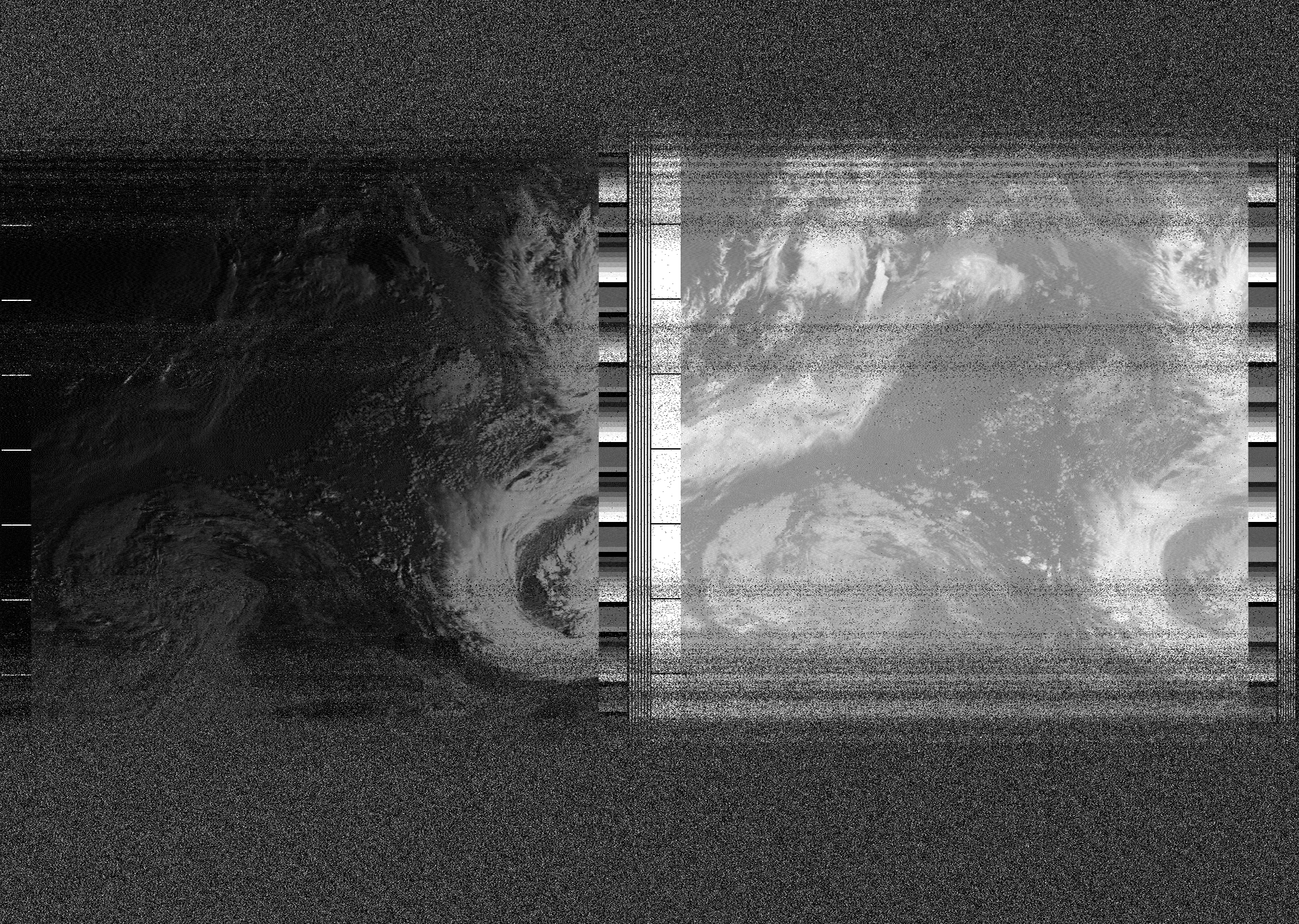 Pristine output with telemetry data withut cropping. Pristine images are
unenhanced, but normalised to produce images which represent,
as best as the software is able to, the original digital data. No attempt is made to temperature
normalise IR images. Disables gamma, sharpening, rotation, and other enhancements.