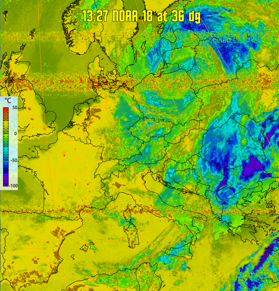 therm:
Produces a false colour image from NOAA APT images based on temperature.
Provides a good way of visualising cloud temperatures.