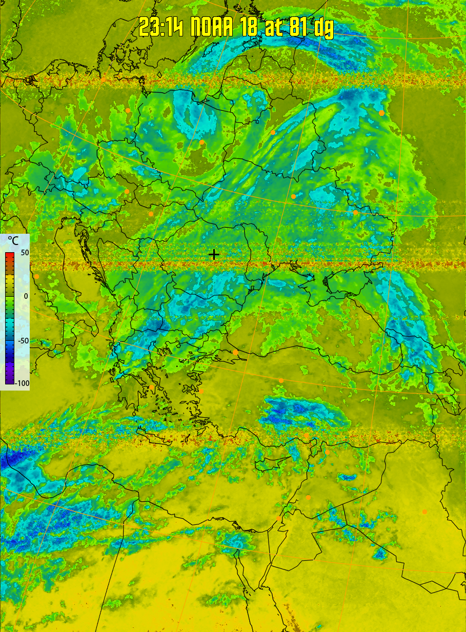 therm:
Produces a false colour image from NOAA APT images based on temperature.
Provides a good way of visualising cloud temperatures.
