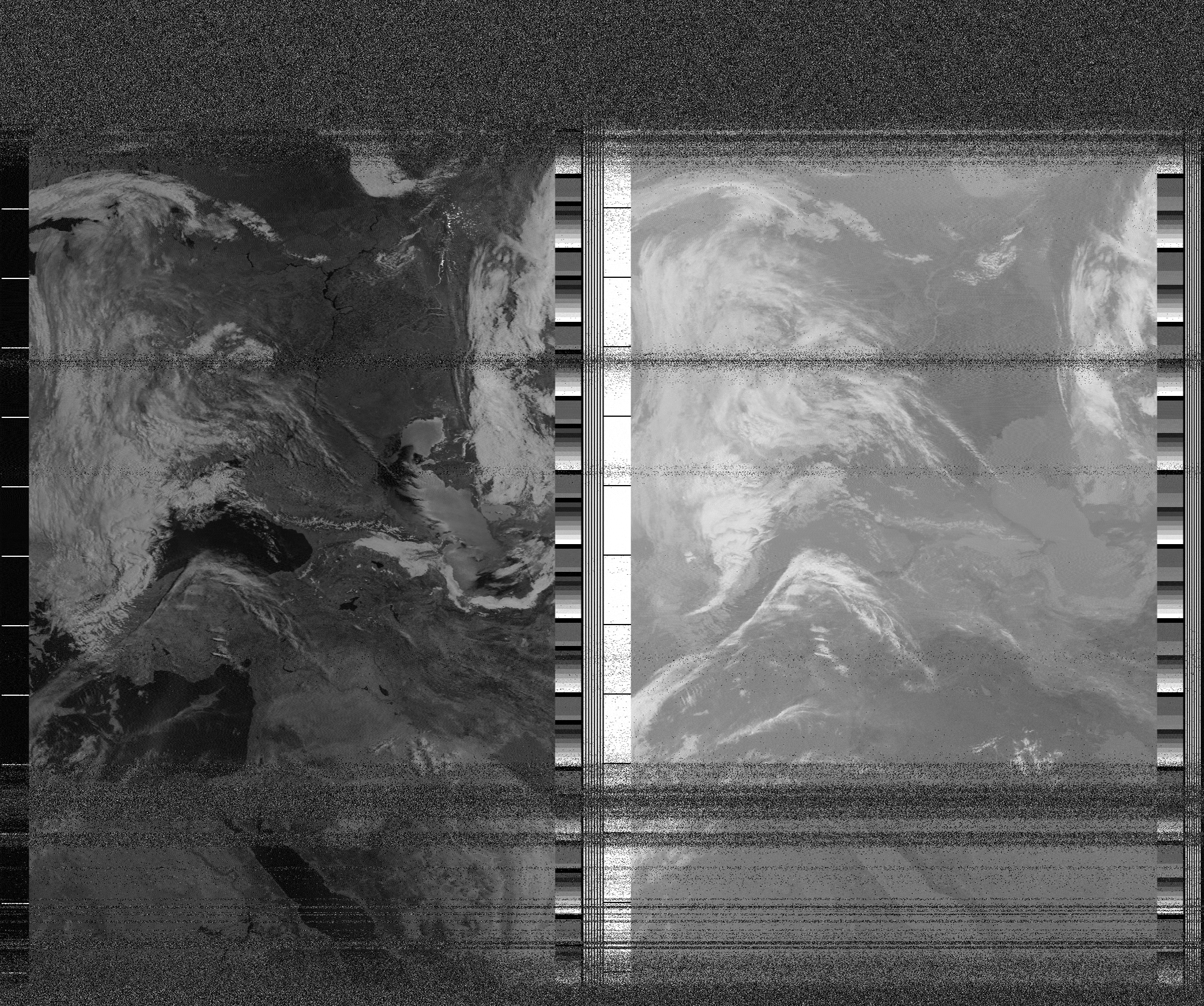 Pristine output with telemetry data withut cropping. Pristine images are
unenhanced, but normalised to produce images which represent,
as best as the software is able to, the original digital data. No attempt is made to temperature
normalise IR images. Disables gamma, sharpening, rotation, and other enhancements.