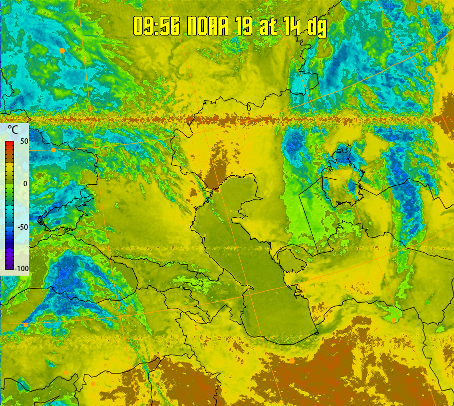 therm:
Produces a false colour image from NOAA APT images based on temperature.
Provides a good way of visualising cloud temperatures.