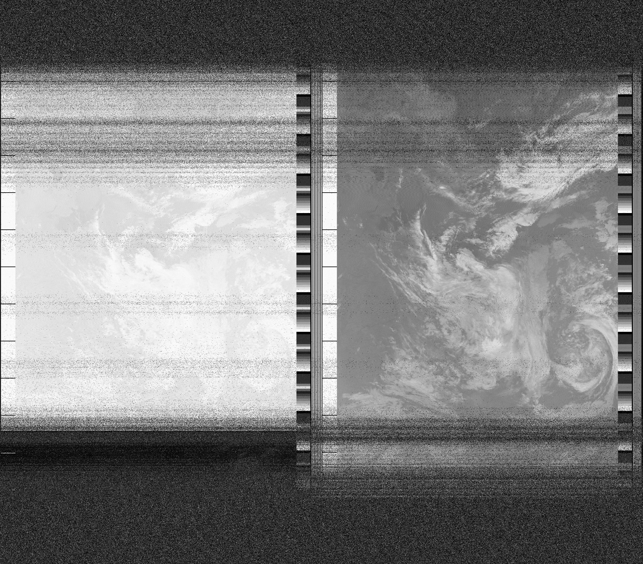 Pristine output with telemetry data withut cropping. Pristine images are
unenhanced, but normalised to produce images which represent,
as best as the software is able to, the original digital data. No attempt is made to temperature
normalise IR images. Disables gamma, sharpening, rotation, and other enhancements.