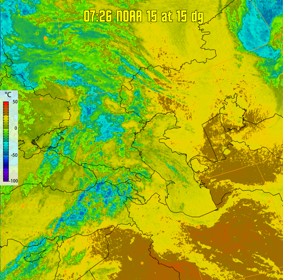 therm:
Produces a false colour image from NOAA APT images based on temperature.
Provides a good way of visualising cloud temperatures.
