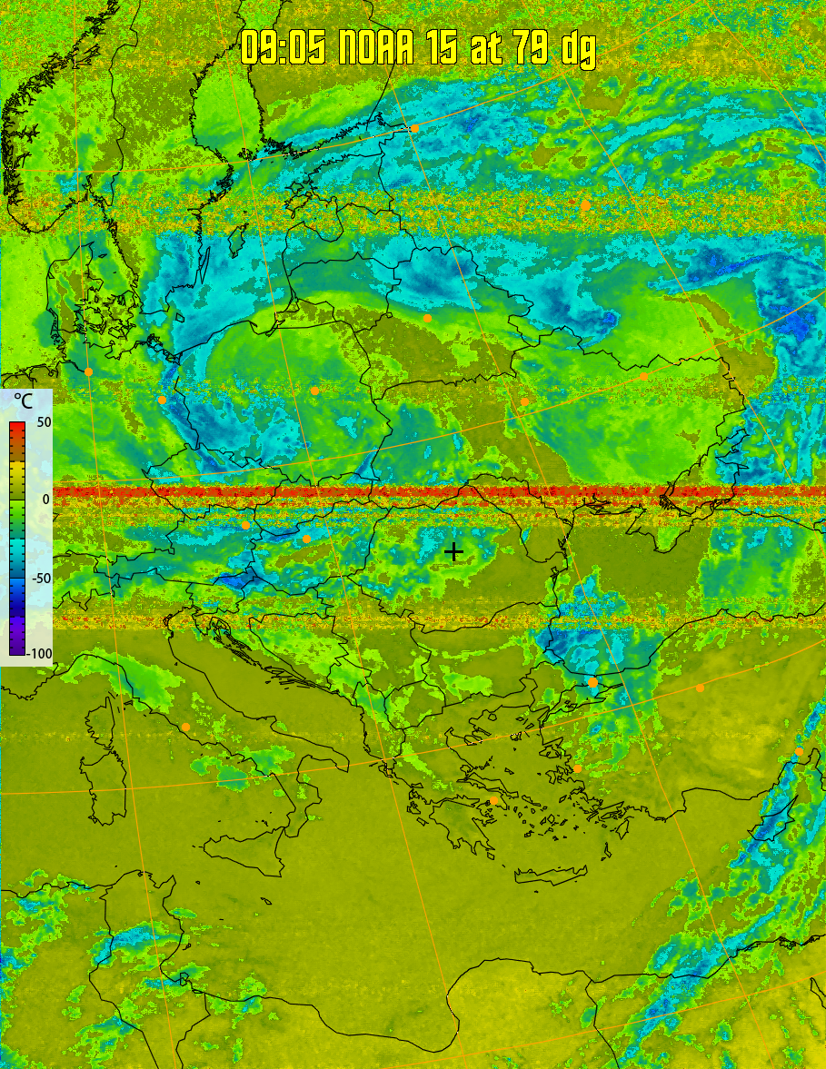 therm:
Produces a false colour image from NOAA APT images based on temperature.
Provides a good way of visualising cloud temperatures.