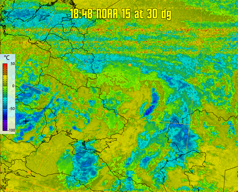 therm:
Produces a false colour image from NOAA APT images based on temperature.
Provides a good way of visualising cloud temperatures.