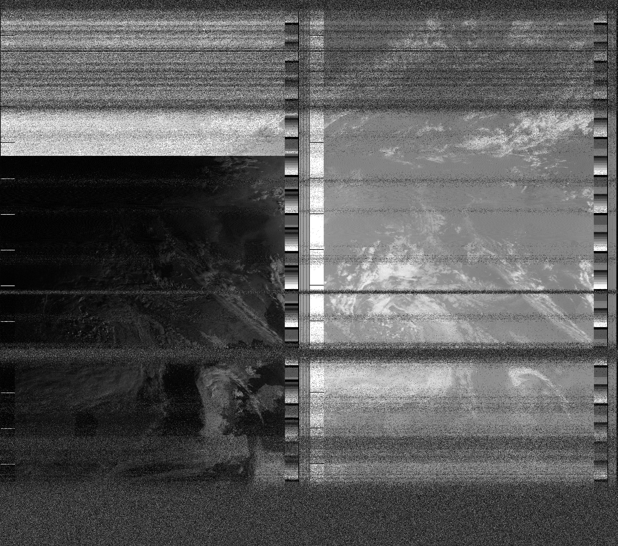 Pristine output with telemetry data withut cropping. Pristine images are
unenhanced, but normalised to produce images which represent,
as best as the software is able to, the original digital data. No attempt is made to temperature
normalise IR images. Disables gamma, sharpening, rotation, and other enhancements.