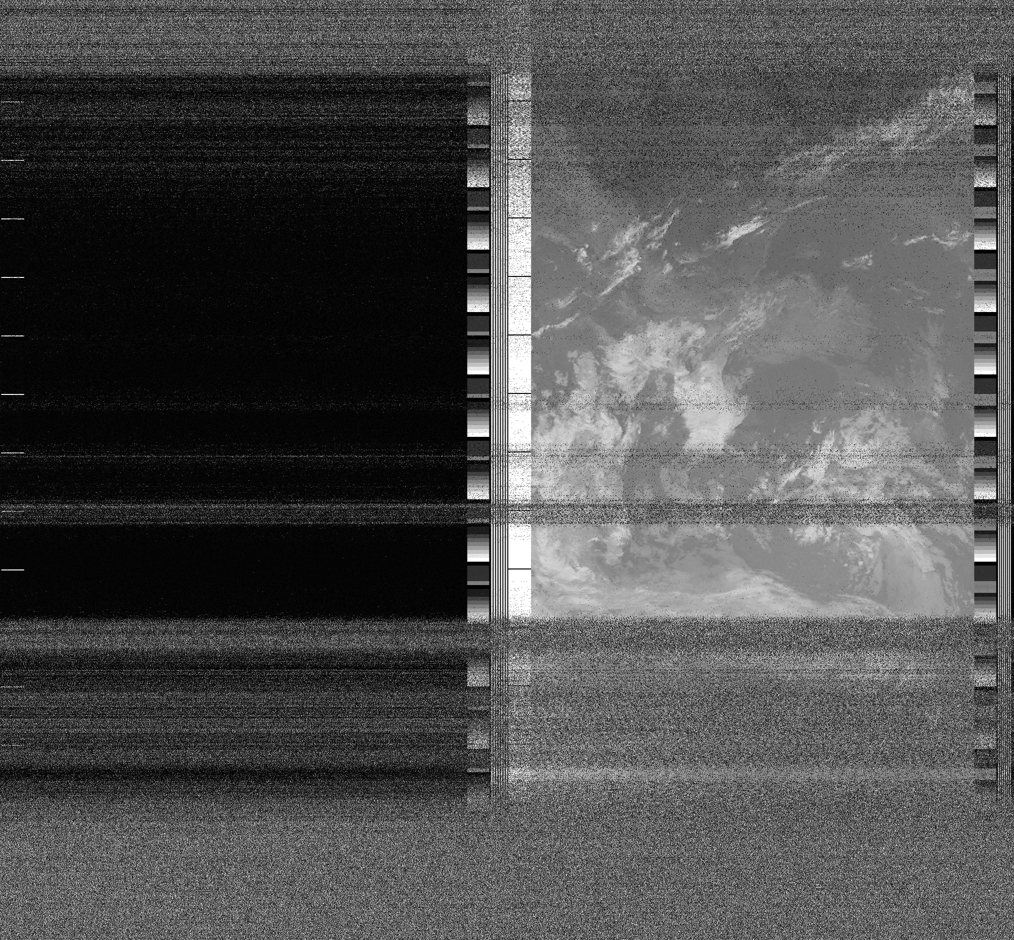Pristine output with telemetry data withut cropping. Pristine images are
unenhanced, but normalised to produce images which represent,
as best as the software is able to, the original digital data. No attempt is made to temperature
normalise IR images. Disables gamma, sharpening, rotation, and other enhancements.