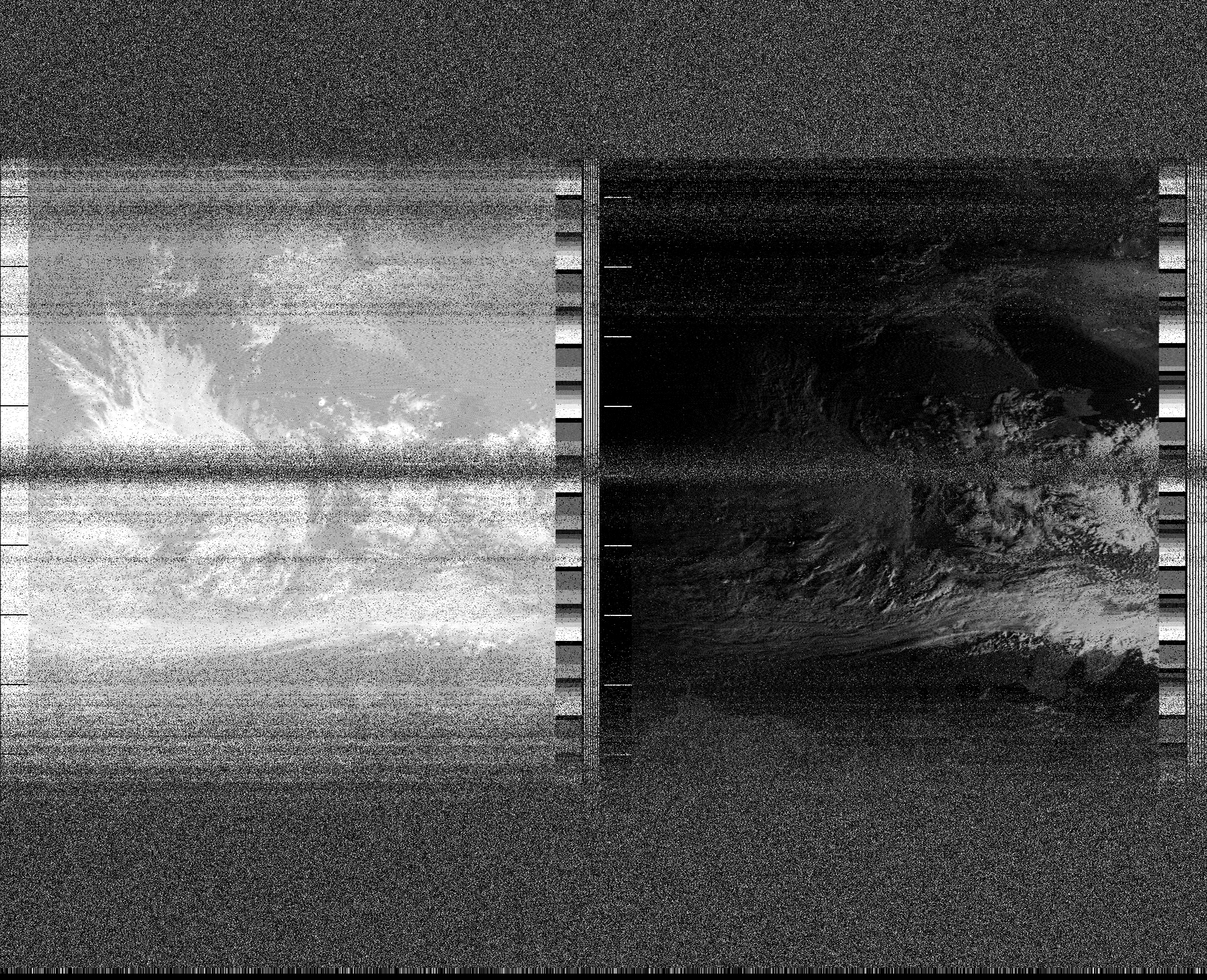 Pristine output with telemetry data withut cropping. Pristine images are
unenhanced, but normalised to produce images which represent,
as best as the software is able to, the original digital data. No attempt is made to temperature
normalise IR images. Disables gamma, sharpening, rotation, and other enhancements.