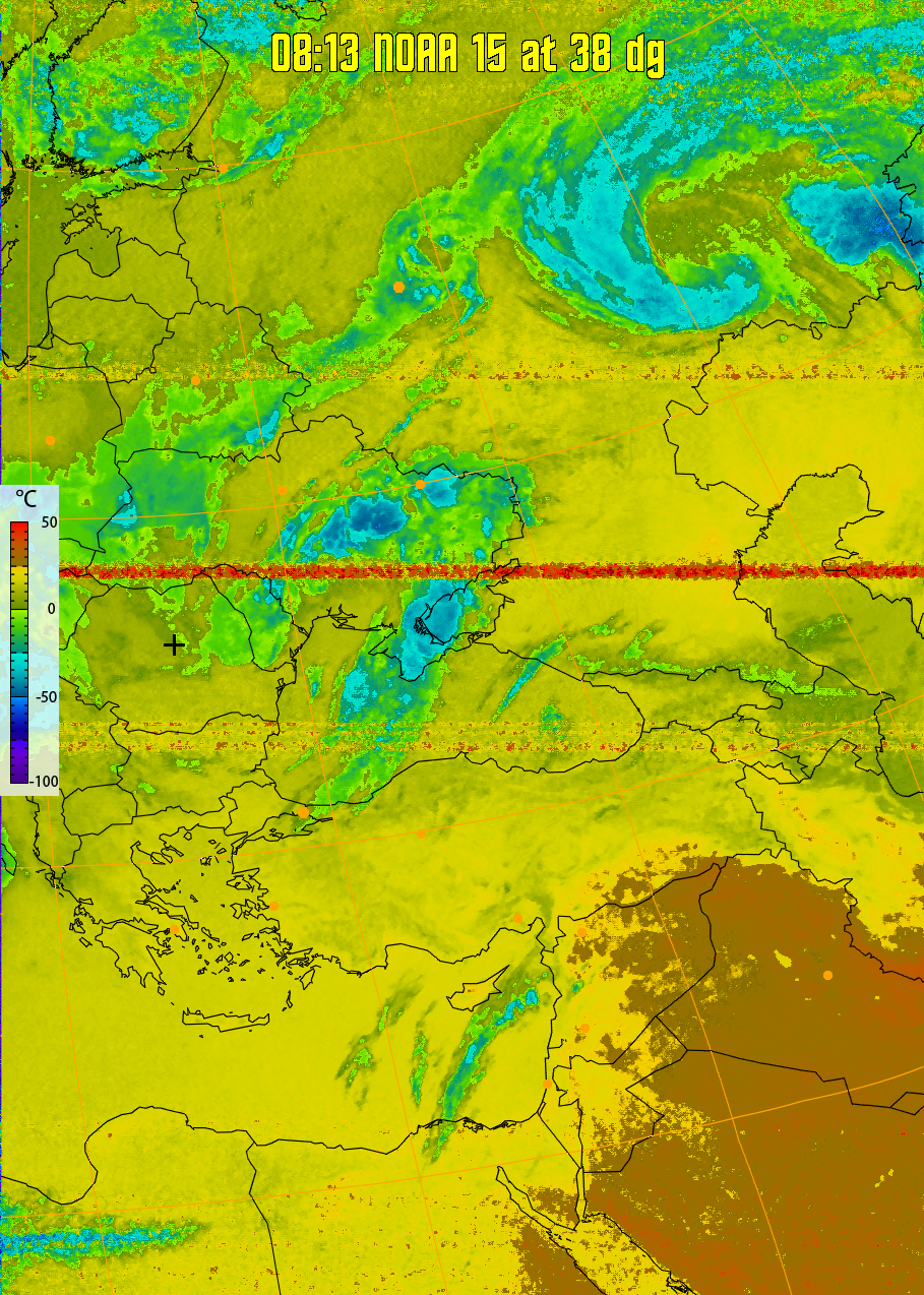 therm:
Produces a false colour image from NOAA APT images based on temperature.
Provides a good way of visualising cloud temperatures.