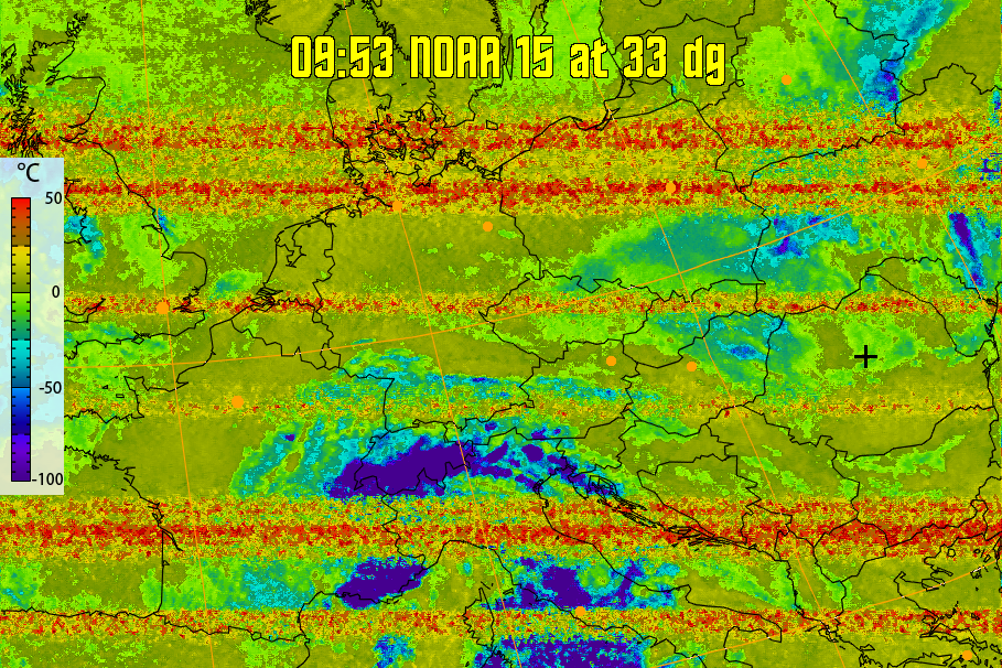 therm:
Produces a false colour image from NOAA APT images based on temperature.
Provides a good way of visualising cloud temperatures.