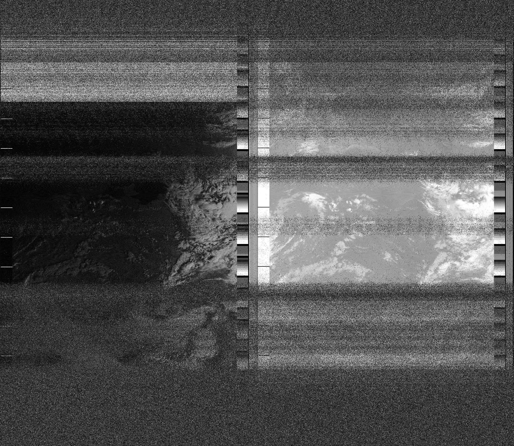 Pristine output with telemetry data withut cropping. Pristine images are
unenhanced, but normalised to produce images which represent,
as best as the software is able to, the original digital data. No attempt is made to temperature
normalise IR images. Disables gamma, sharpening, rotation, and other enhancements.