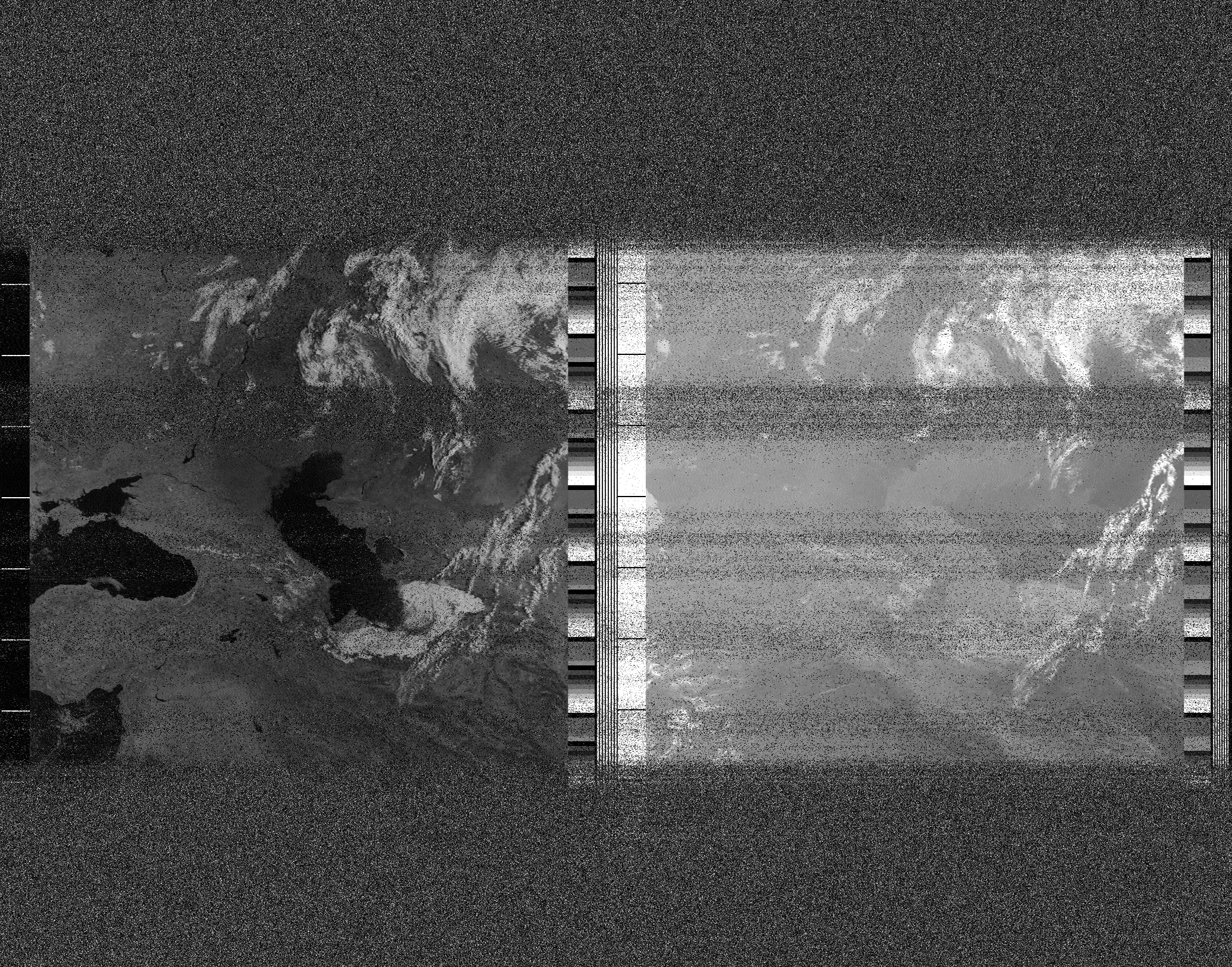 Pristine output with telemetry data withut cropping. Pristine images are
unenhanced, but normalised to produce images which represent,
as best as the software is able to, the original digital data. No attempt is made to temperature
normalise IR images. Disables gamma, sharpening, rotation, and other enhancements.