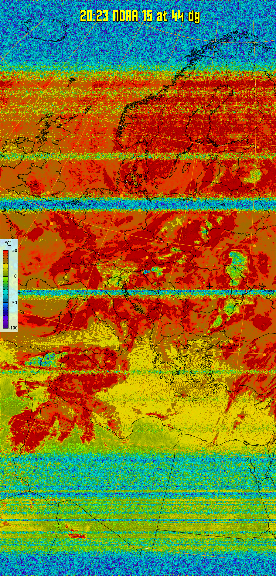 therm:
Produces a false colour image from NOAA APT images based on temperature.
Provides a good way of visualising cloud temperatures.
