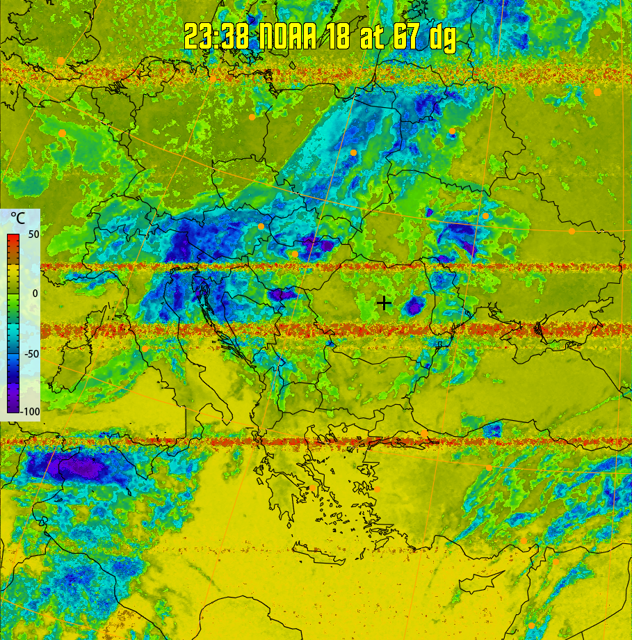 therm:
Produces a false colour image from NOAA APT images based on temperature.
Provides a good way of visualising cloud temperatures.