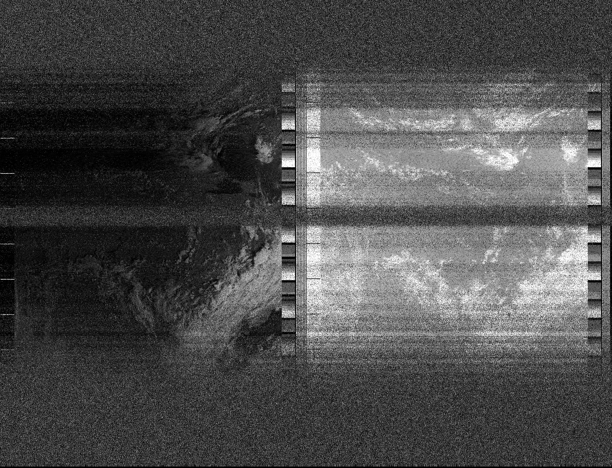 Pristine output with telemetry data withut cropping. Pristine images are
unenhanced, but normalised to produce images which represent,
as best as the software is able to, the original digital data. No attempt is made to temperature
normalise IR images. Disables gamma, sharpening, rotation, and other enhancements.