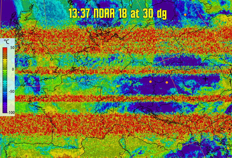 therm:
Produces a false colour image from NOAA APT images based on temperature.
Provides a good way of visualising cloud temperatures.