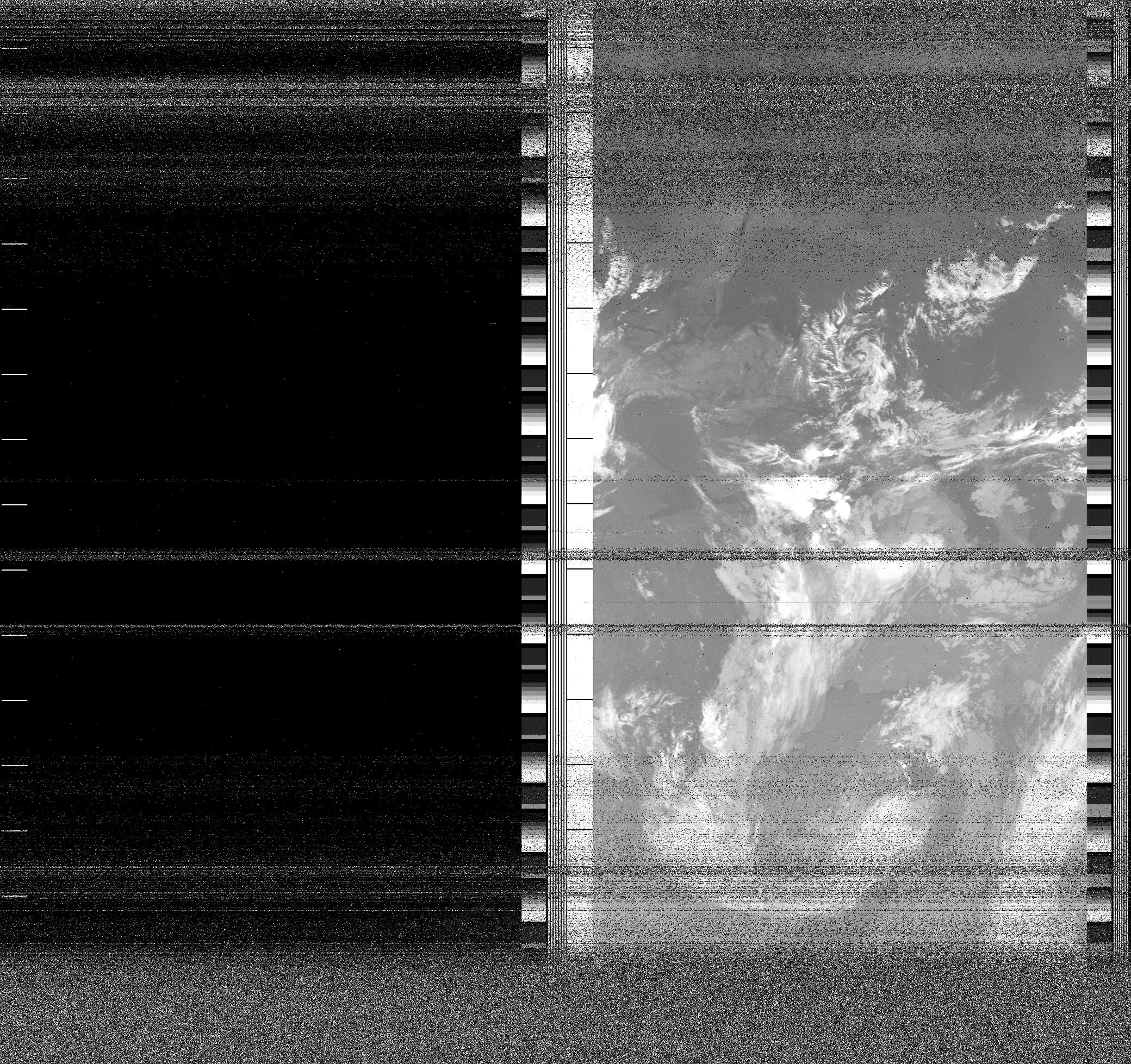 Pristine output with telemetry data withut cropping. Pristine images are
unenhanced, but normalised to produce images which represent,
as best as the software is able to, the original digital data. No attempt is made to temperature
normalise IR images. Disables gamma, sharpening, rotation, and other enhancements.