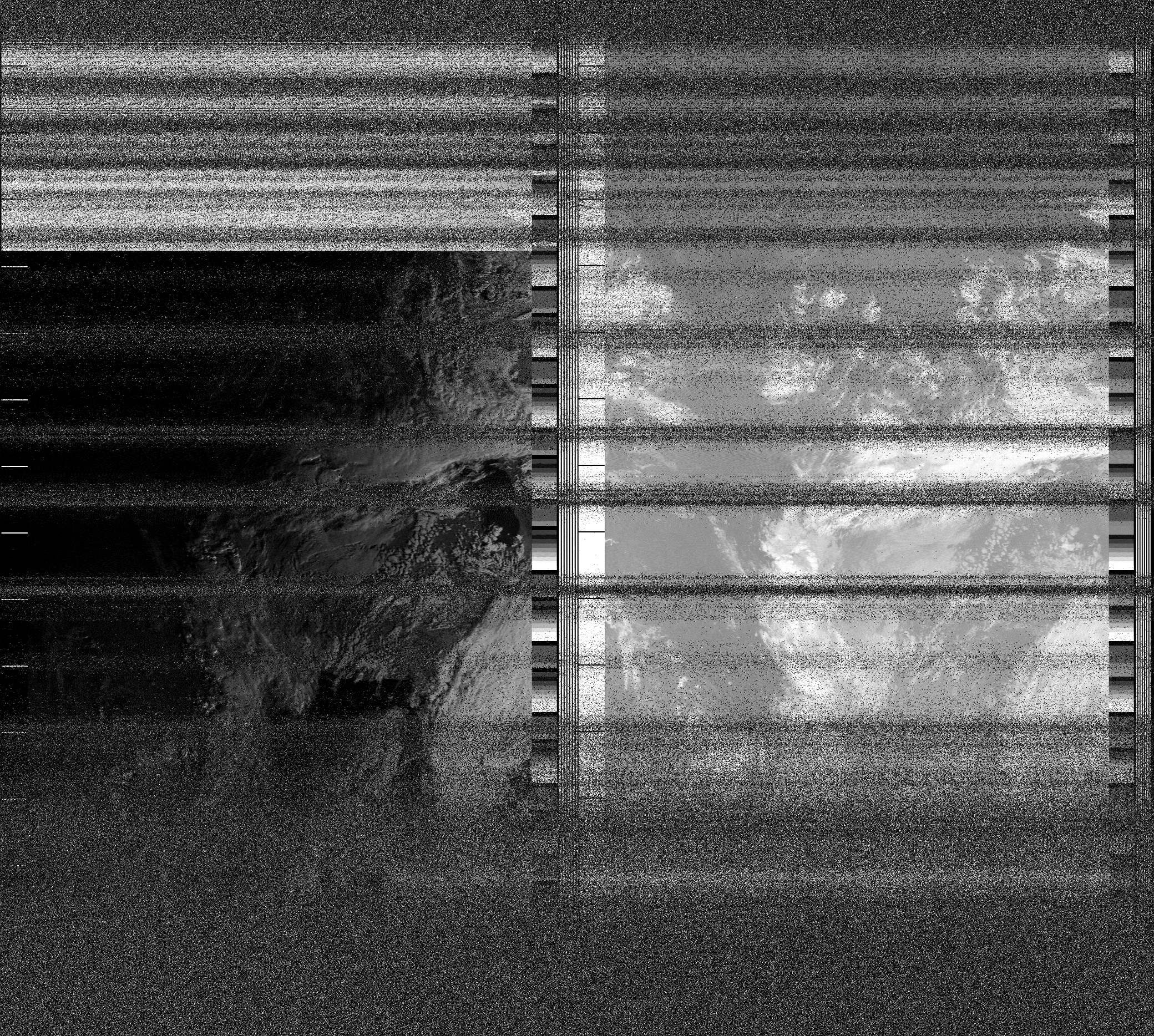 Pristine output with telemetry data withut cropping. Pristine images are
unenhanced, but normalised to produce images which represent,
as best as the software is able to, the original digital data. No attempt is made to temperature
normalise IR images. Disables gamma, sharpening, rotation, and other enhancements.