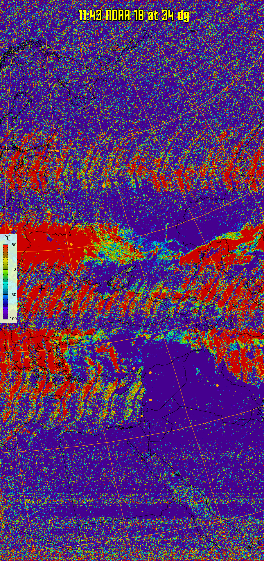 therm:
Produces a false colour image from NOAA APT images based on temperature.
Provides a good way of visualising cloud temperatures.