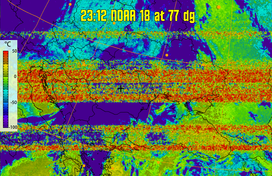 therm:
Produces a false colour image from NOAA APT images based on temperature.
Provides a good way of visualising cloud temperatures.