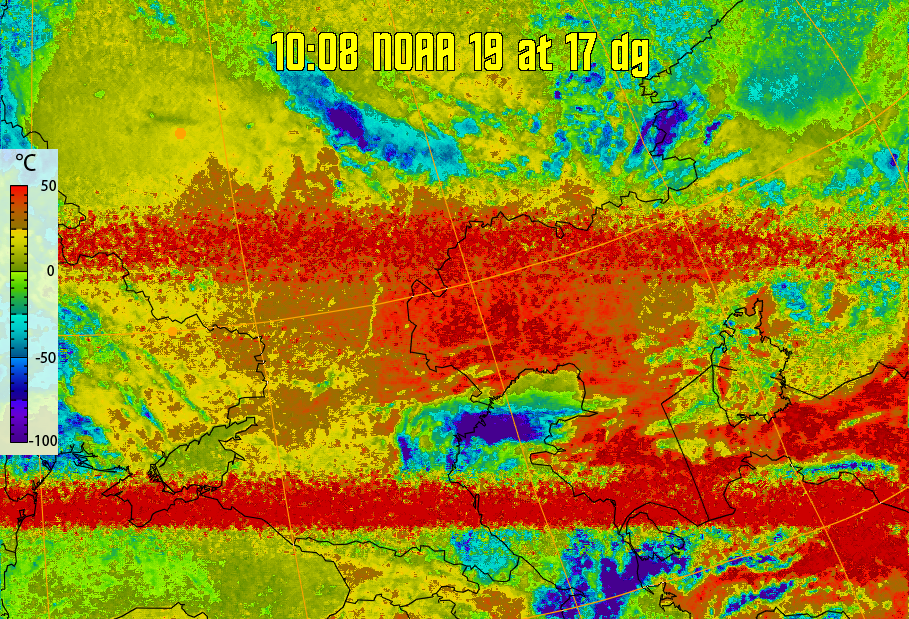 therm:
Produces a false colour image from NOAA APT images based on temperature.
Provides a good way of visualising cloud temperatures.