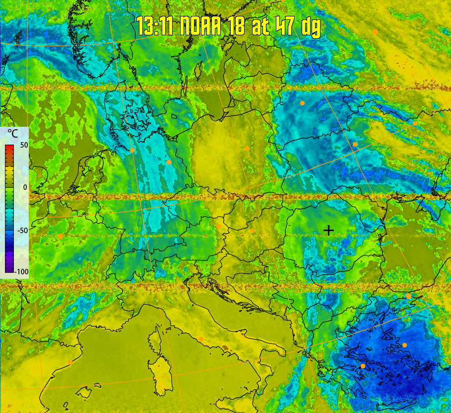 therm:
Produces a false colour image from NOAA APT images based on temperature.
Provides a good way of visualising cloud temperatures.
