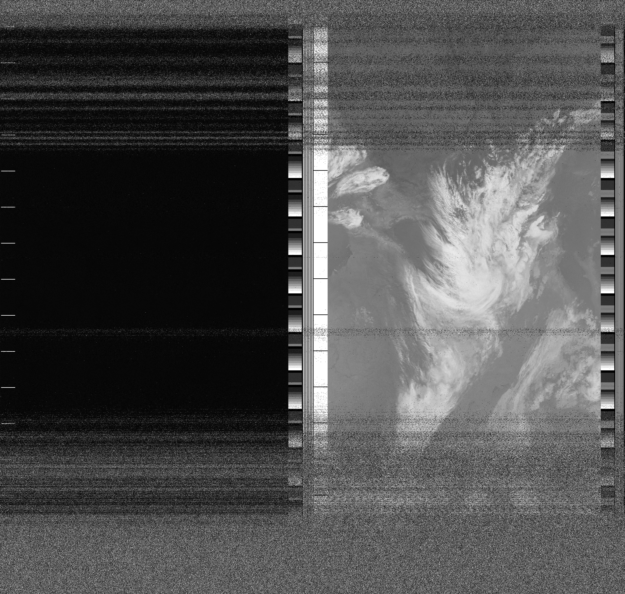 Pristine output with telemetry data withut cropping. Pristine images are
unenhanced, but normalised to produce images which represent,
as best as the software is able to, the original digital data. No attempt is made to temperature
normalise IR images. Disables gamma, sharpening, rotation, and other enhancements.