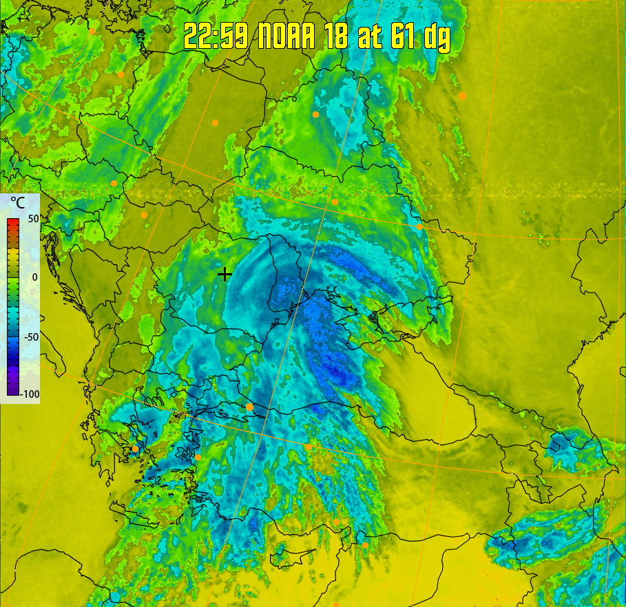 therm:
Produces a false colour image from NOAA APT images based on temperature.
Provides a good way of visualising cloud temperatures.