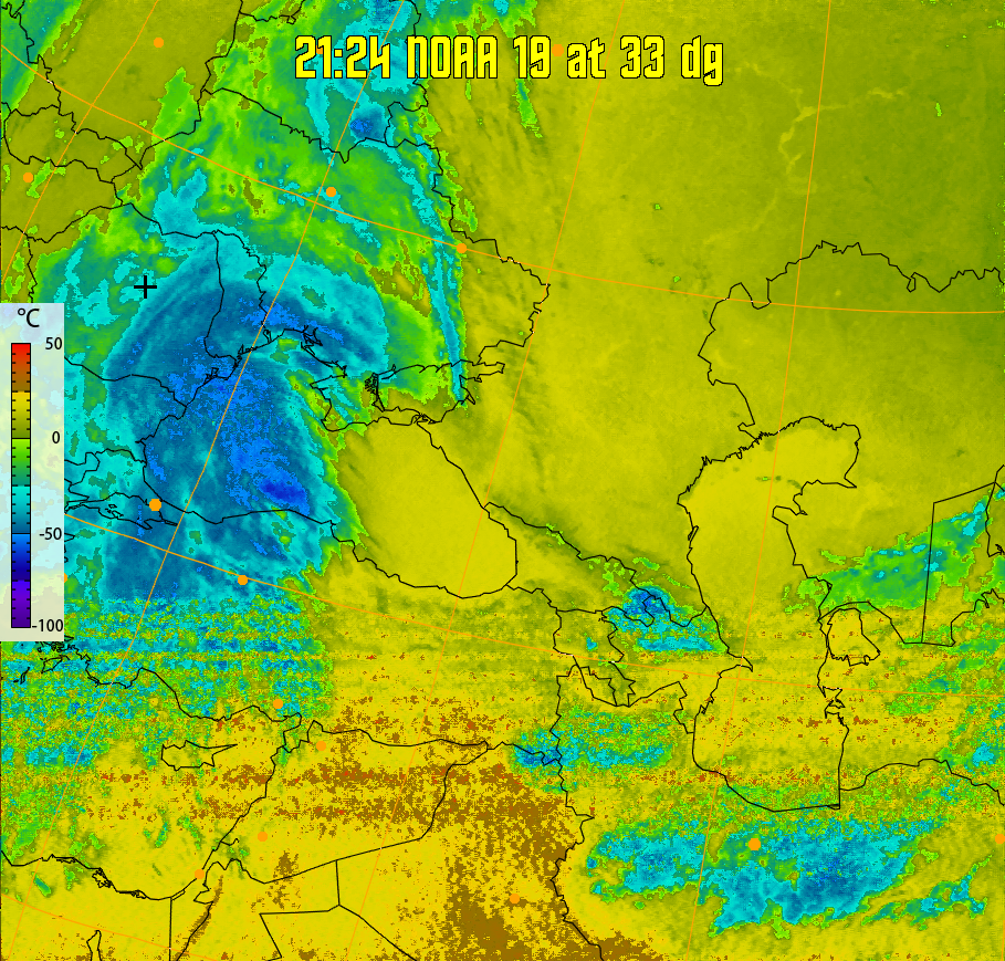 therm:
Produces a false colour image from NOAA APT images based on temperature.
Provides a good way of visualising cloud temperatures.