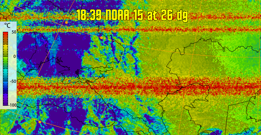 therm:
Produces a false colour image from NOAA APT images based on temperature.
Provides a good way of visualising cloud temperatures.
