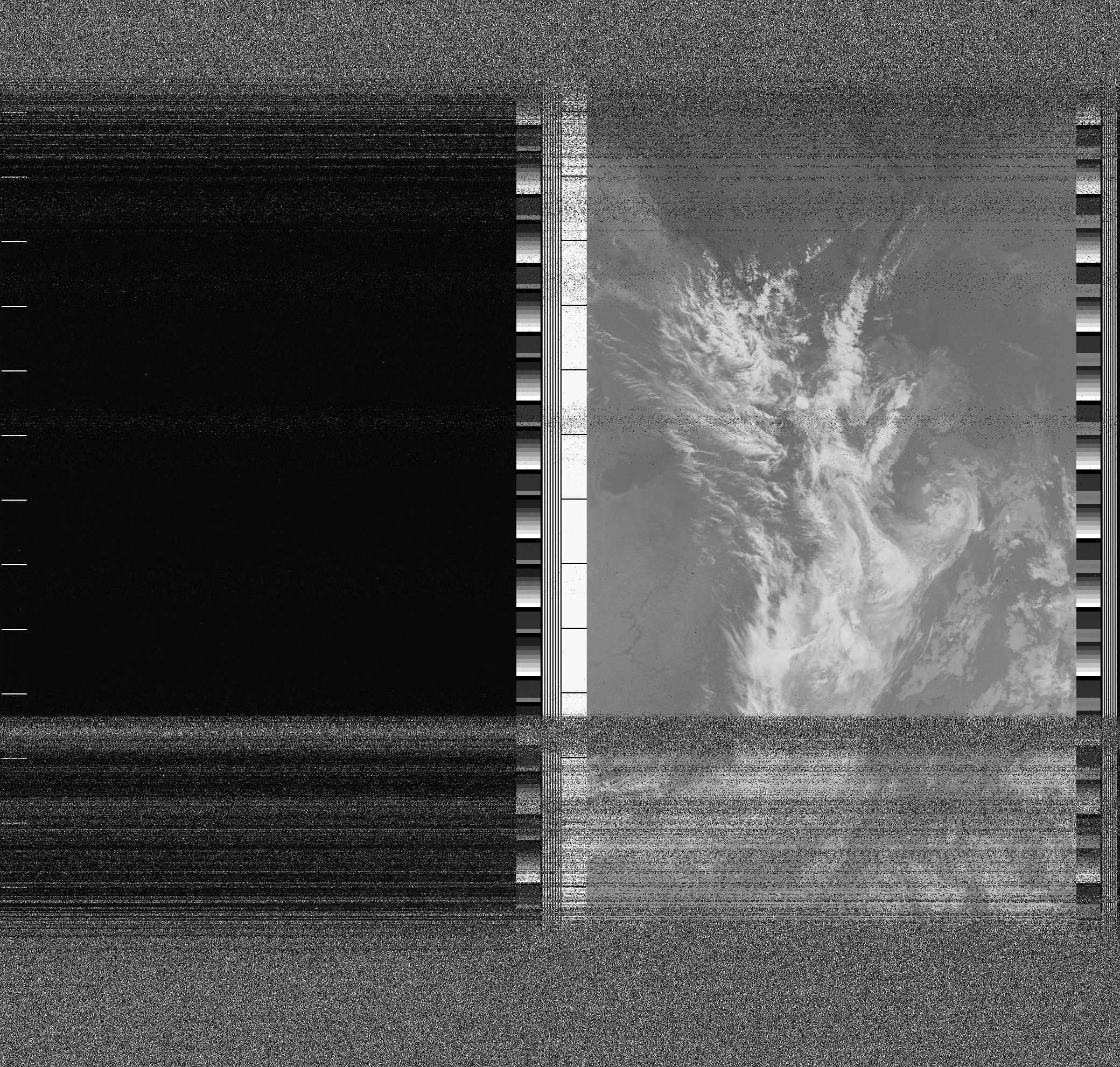 Pristine output with telemetry data withut cropping. Pristine images are
unenhanced, but normalised to produce images which represent,
as best as the software is able to, the original digital data. No attempt is made to temperature
normalise IR images. Disables gamma, sharpening, rotation, and other enhancements.