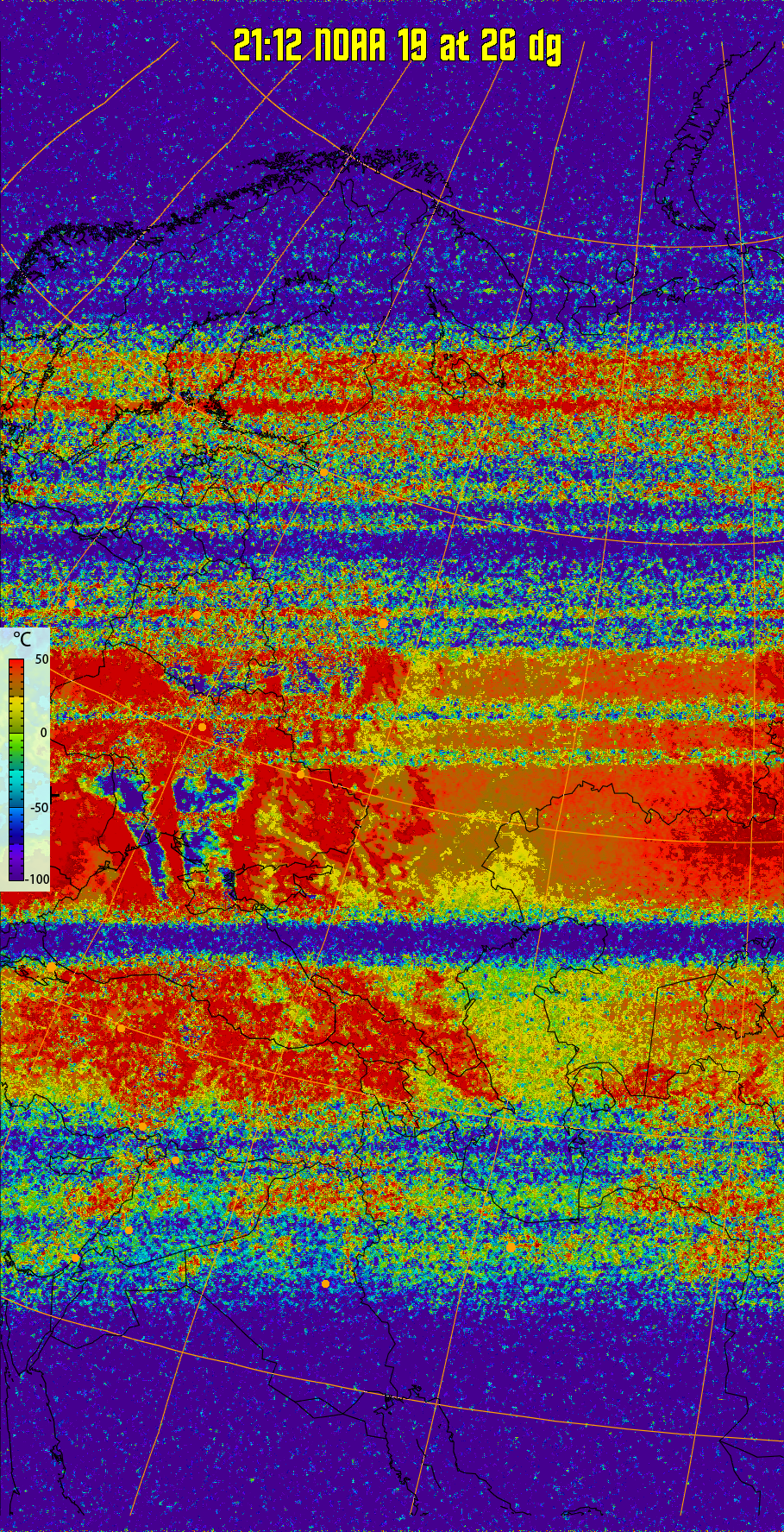 therm:
Produces a false colour image from NOAA APT images based on temperature.
Provides a good way of visualising cloud temperatures.