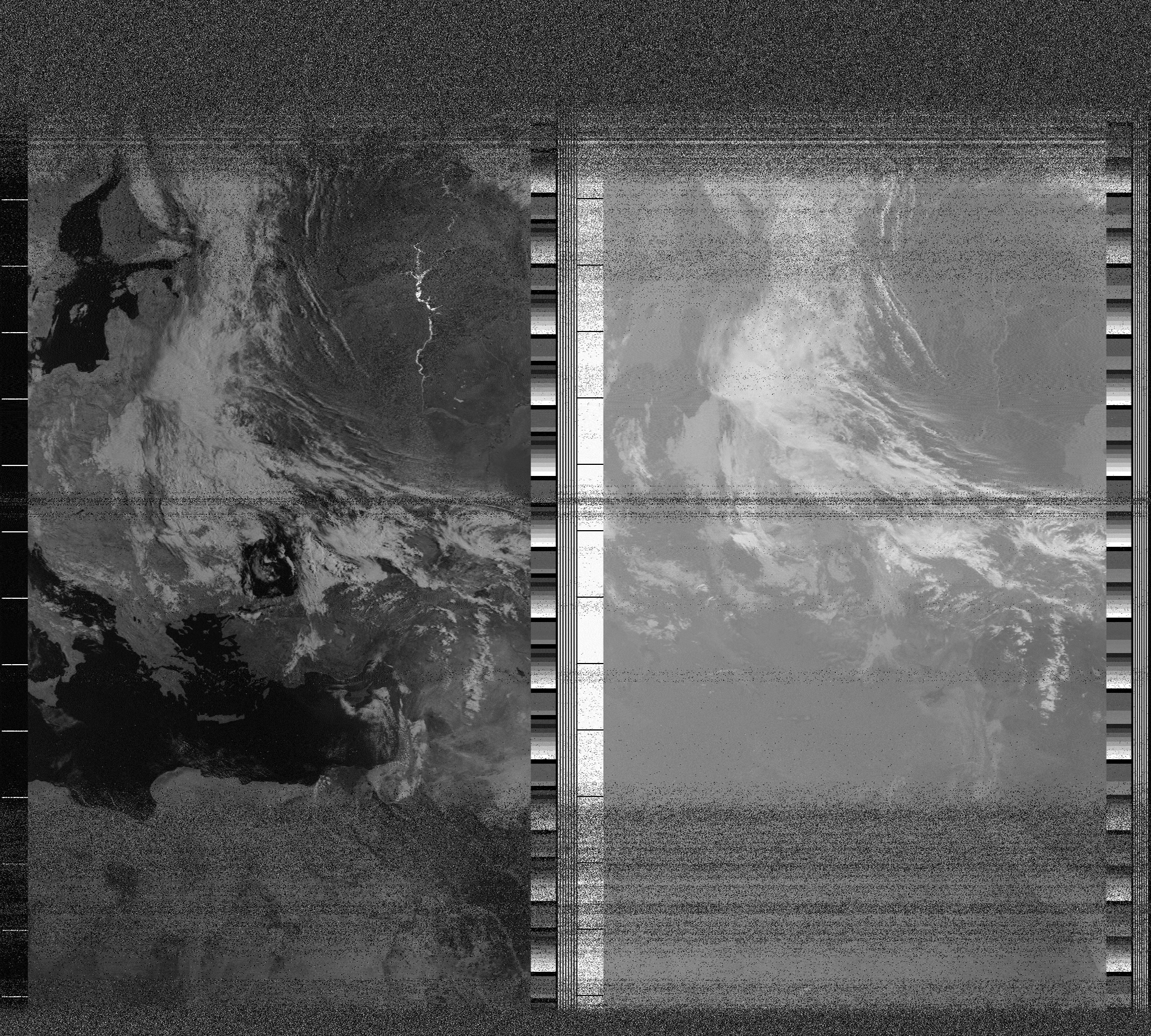 Pristine output with telemetry data withut cropping. Pristine images are
unenhanced, but normalised to produce images which represent,
as best as the software is able to, the original digital data. No attempt is made to temperature
normalise IR images. Disables gamma, sharpening, rotation, and other enhancements.