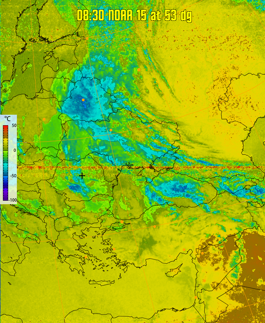 therm:
Produces a false colour image from NOAA APT images based on temperature.
Provides a good way of visualising cloud temperatures.