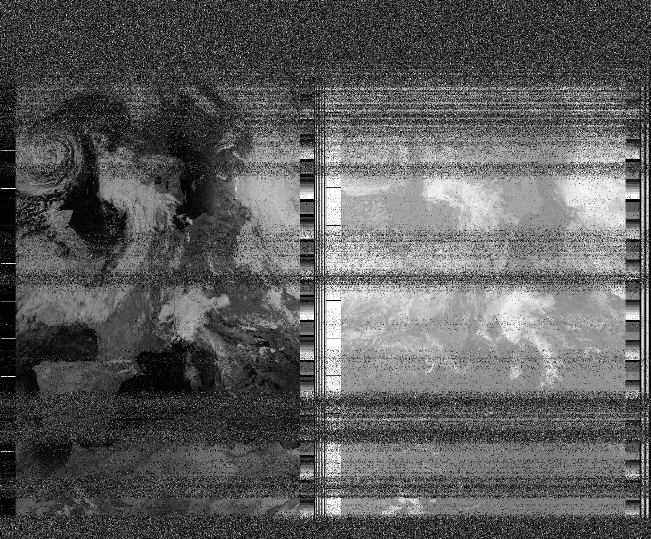 Pristine output with telemetry data withut cropping. Pristine images are
unenhanced, but normalised to produce images which represent,
as best as the software is able to, the original digital data. No attempt is made to temperature
normalise IR images. Disables gamma, sharpening, rotation, and other enhancements.