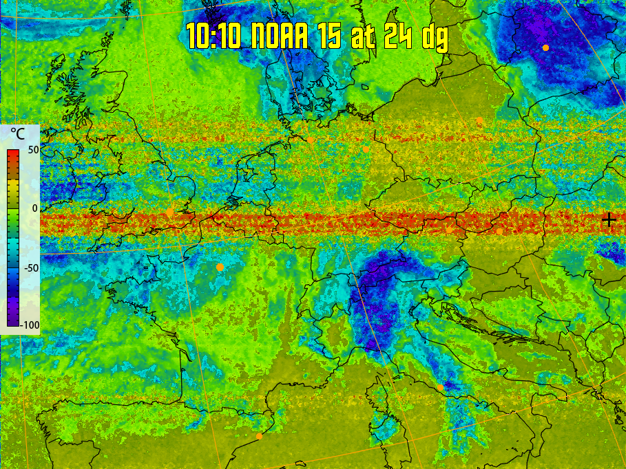 therm:
Produces a false colour image from NOAA APT images based on temperature.
Provides a good way of visualising cloud temperatures.
