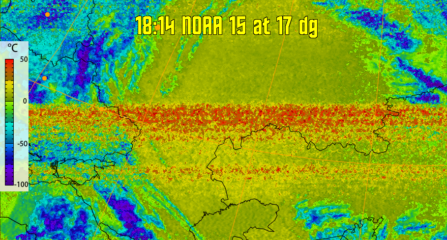 therm:
Produces a false colour image from NOAA APT images based on temperature.
Provides a good way of visualising cloud temperatures.