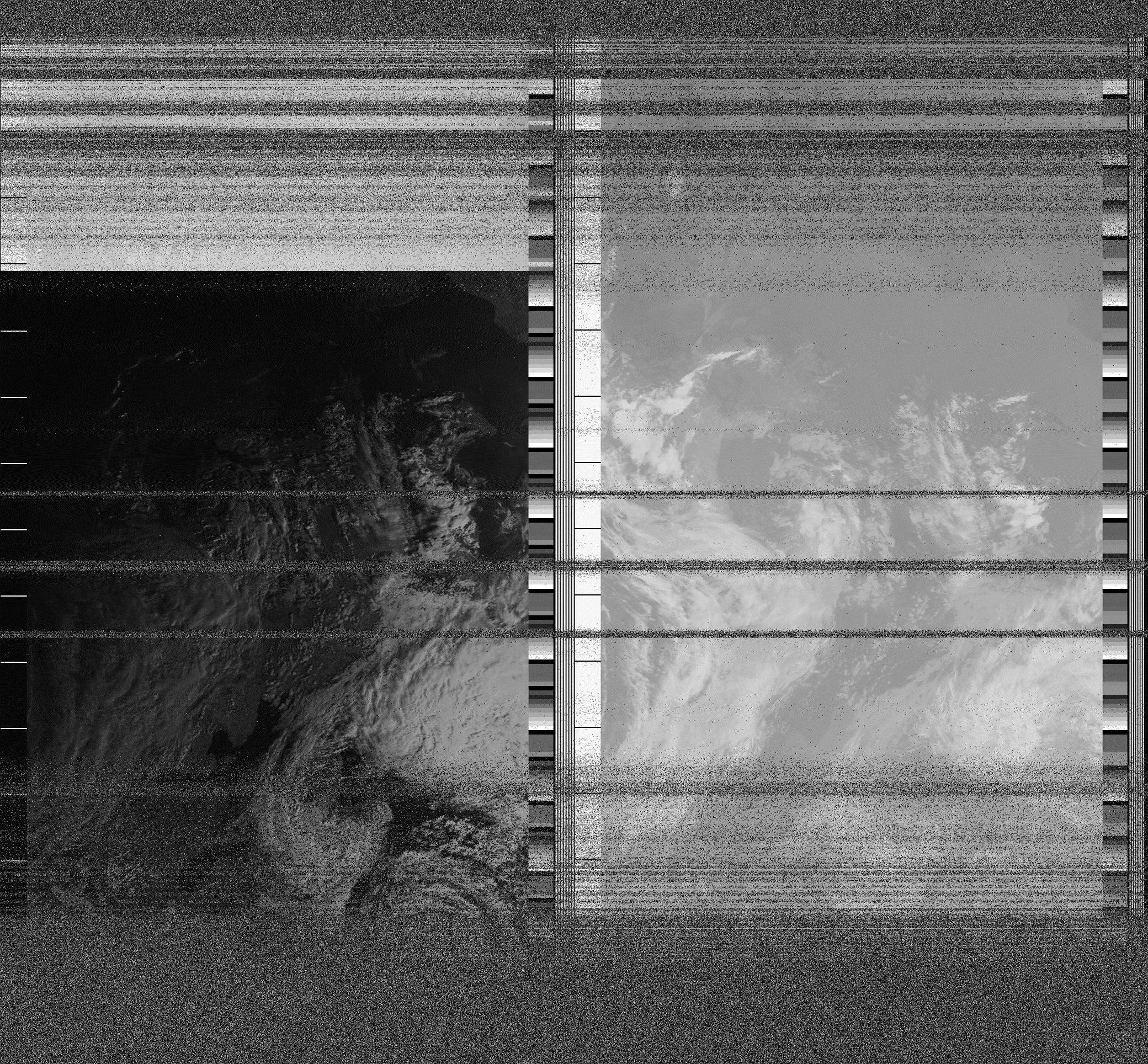 Pristine output with telemetry data withut cropping. Pristine images are
unenhanced, but normalised to produce images which represent,
as best as the software is able to, the original digital data. No attempt is made to temperature
normalise IR images. Disables gamma, sharpening, rotation, and other enhancements.