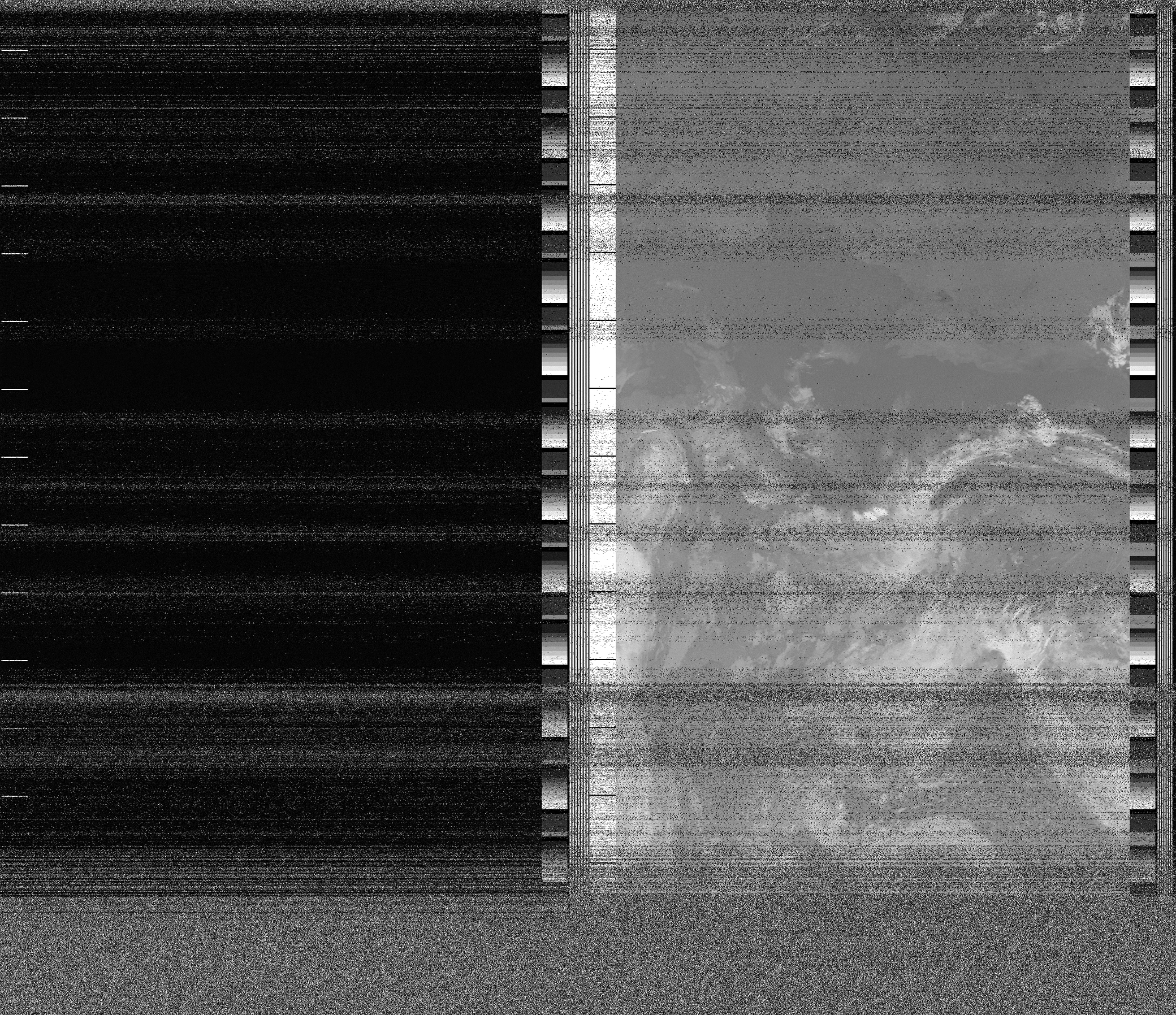 Pristine output with telemetry data withut cropping. Pristine images are
unenhanced, but normalised to produce images which represent,
as best as the software is able to, the original digital data. No attempt is made to temperature
normalise IR images. Disables gamma, sharpening, rotation, and other enhancements.