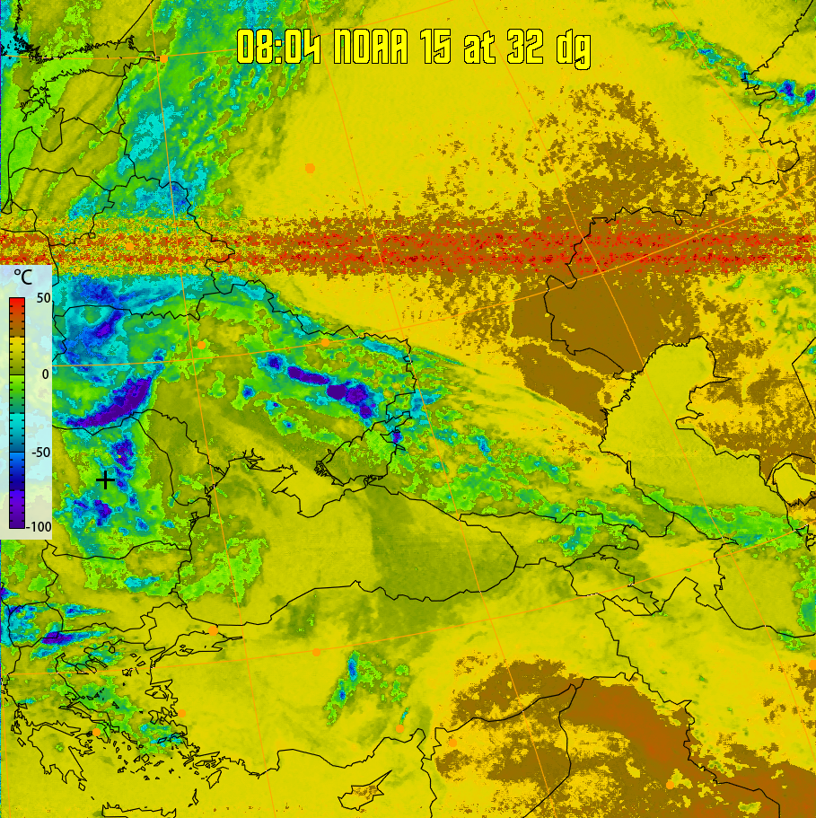 therm:
Produces a false colour image from NOAA APT images based on temperature.
Provides a good way of visualising cloud temperatures.