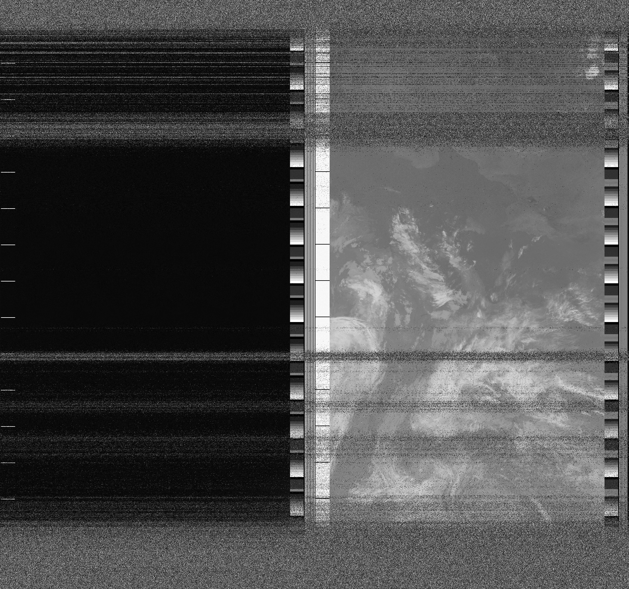 Pristine output with telemetry data withut cropping. Pristine images are
unenhanced, but normalised to produce images which represent,
as best as the software is able to, the original digital data. No attempt is made to temperature
normalise IR images. Disables gamma, sharpening, rotation, and other enhancements.