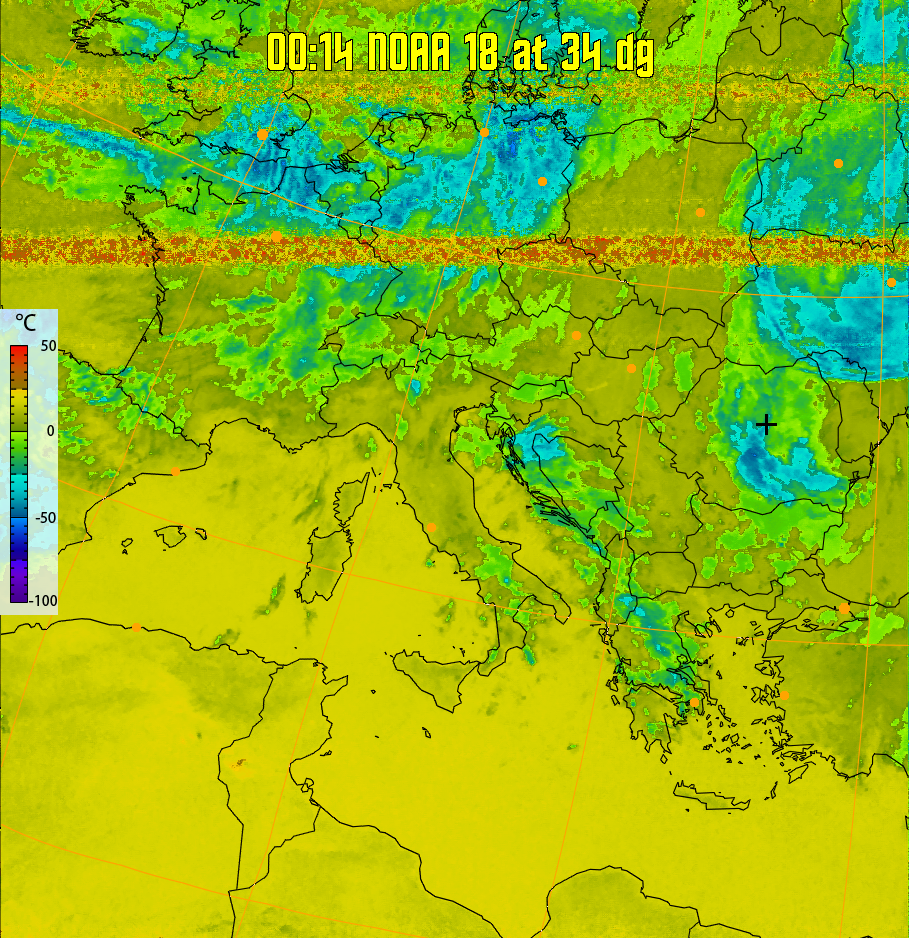 therm:
Produces a false colour image from NOAA APT images based on temperature.
Provides a good way of visualising cloud temperatures.