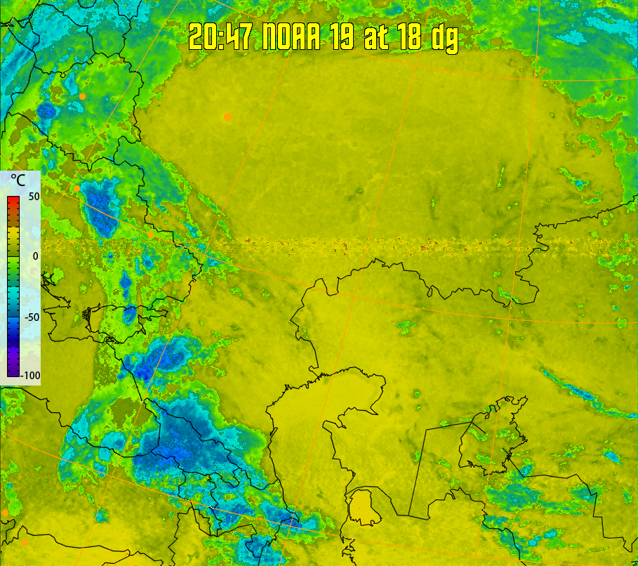 therm:
Produces a false colour image from NOAA APT images based on temperature.
Provides a good way of visualising cloud temperatures.