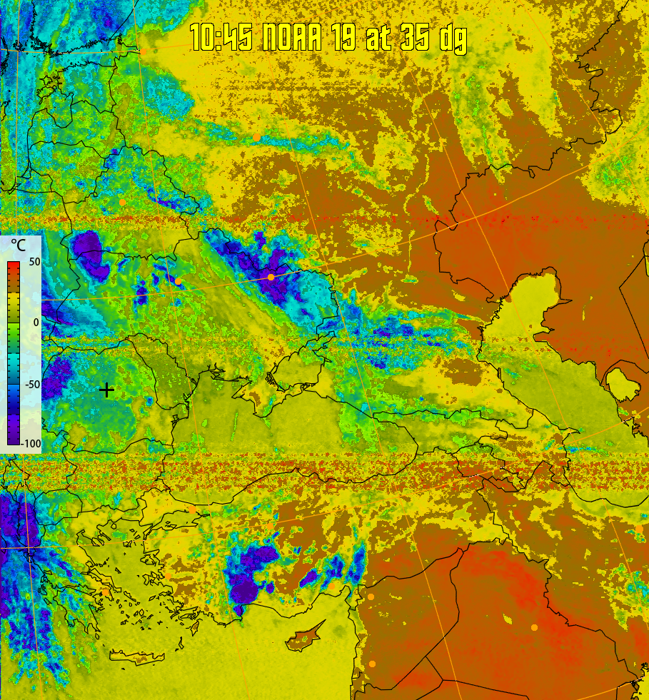 therm:
Produces a false colour image from NOAA APT images based on temperature.
Provides a good way of visualising cloud temperatures.