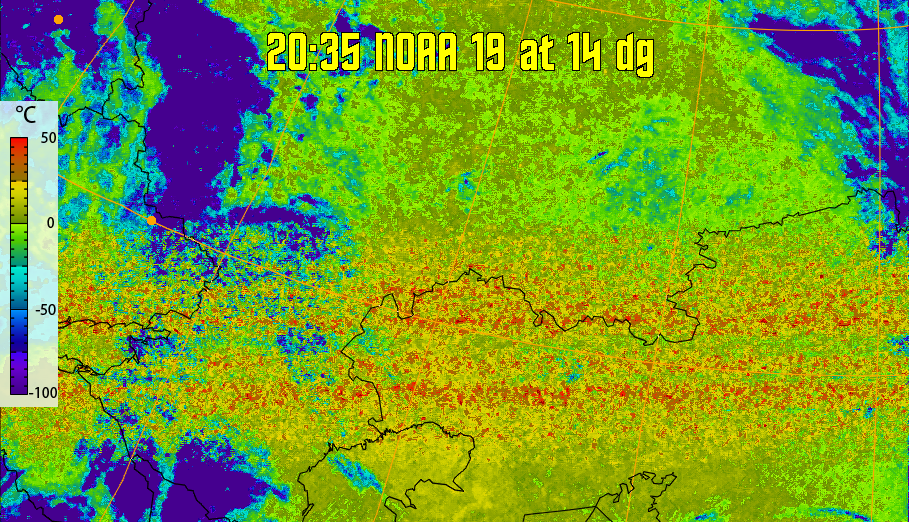 therm:
Produces a false colour image from NOAA APT images based on temperature.
Provides a good way of visualising cloud temperatures.