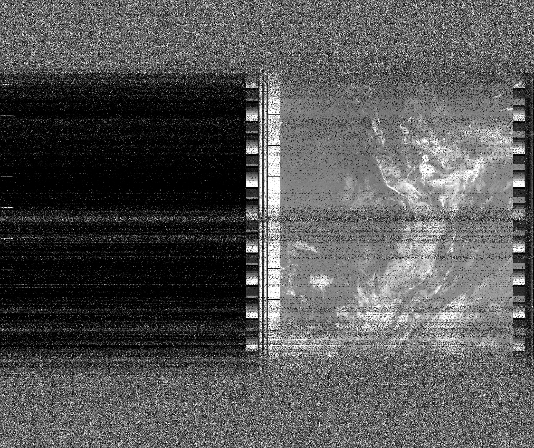 Pristine output with telemetry data withut cropping. Pristine images are
unenhanced, but normalised to produce images which represent,
as best as the software is able to, the original digital data. No attempt is made to temperature
normalise IR images. Disables gamma, sharpening, rotation, and other enhancements.