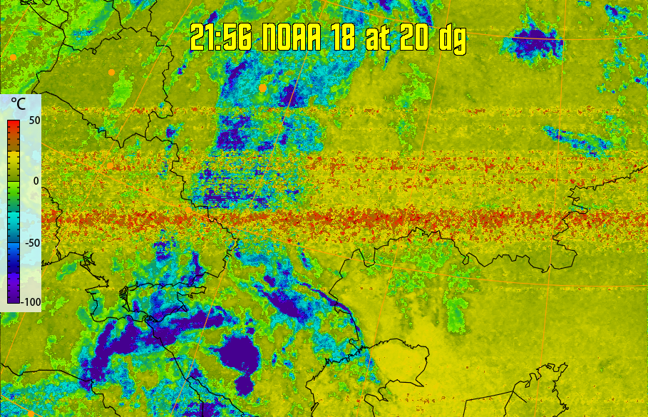 therm:
Produces a false colour image from NOAA APT images based on temperature.
Provides a good way of visualising cloud temperatures.